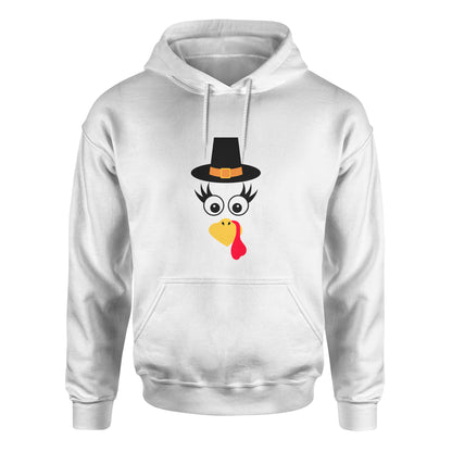 Turkey Faces - White Thanksgiving Group / Family Hoodies - Adult Unisex Size