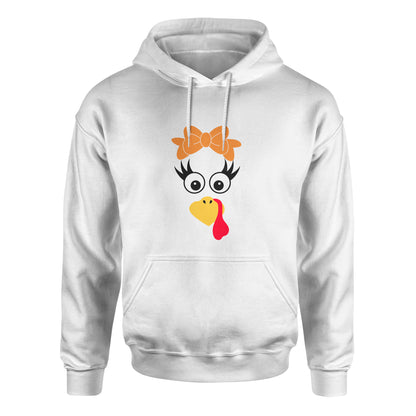 Turkey Faces - White Thanksgiving Group / Family Hoodies - Adult Unisex Size