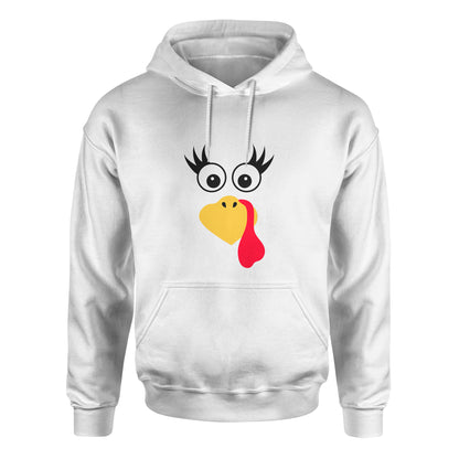Turkey Faces - White Thanksgiving Group / Family Hoodies - Adult Unisex Size