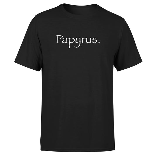 Unisex 'Papyrus' Font Black / Navy T-Shirt