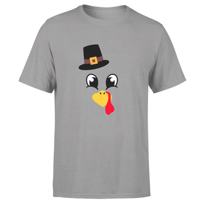Turkey Faces - Grey Thanksgiving Group / Family T-Shirts - Adult Unisex Size