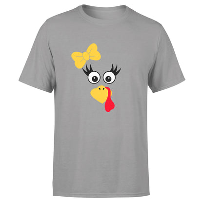 Turkey Faces - Grey Thanksgiving Group / Family T-Shirts - Adult Unisex Size