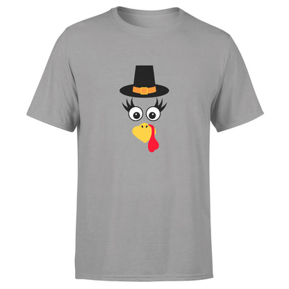 Turkey Faces - Grey Thanksgiving Group / Family T-Shirts - Adult Unisex Size