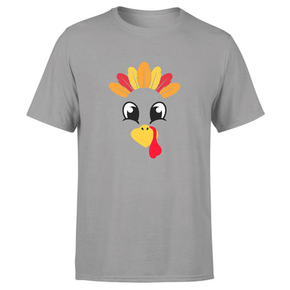 Turkey Faces - Grey Thanksgiving Group / Family T-Shirts - Adult Unisex Size