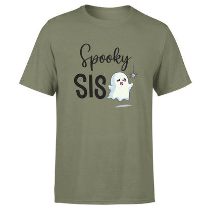 Spooky Ghost Family 2 - Military Green Halloween T-Shirts