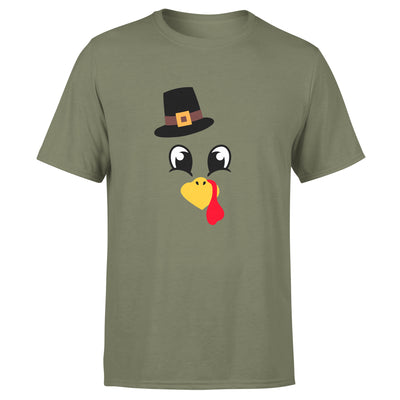 Turkey Faces - Military Green Thanksgiving Group / Family T-Shirts - Adult Unisex Size