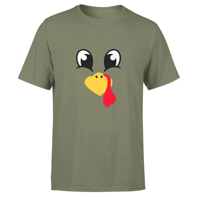 Turkey Faces - Military Green Thanksgiving Group / Family T-Shirts - Adult Unisex Size