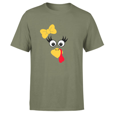 Turkey Faces - Military Green Thanksgiving Group / Family T-Shirts - Adult Unisex Size