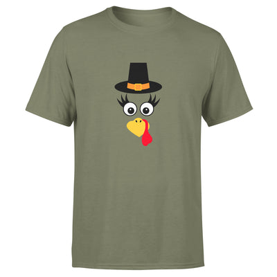 Turkey Faces - Military Green Thanksgiving Group / Family T-Shirts - Adult Unisex Size