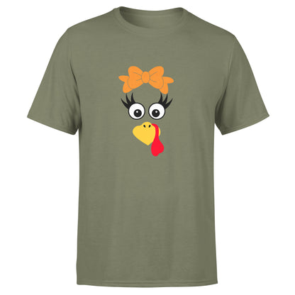 Turkey Faces - Military Green Thanksgiving Group / Family T-Shirts - Adult Unisex Size