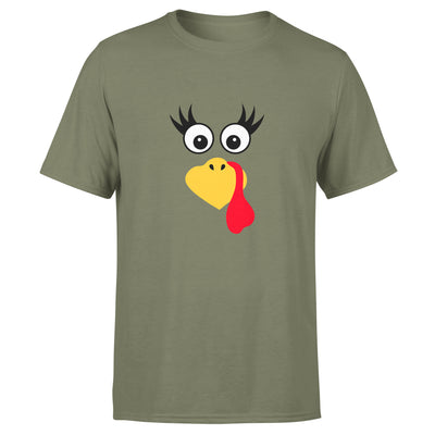 Turkey Faces - Military Green Thanksgiving Group / Family T-Shirts - Adult Unisex Size