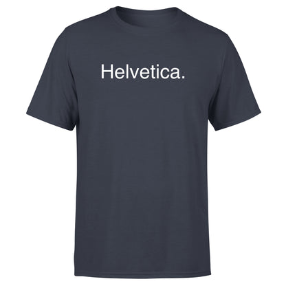 Unisex 'Helvetica' Font Black / Navy T-Shirt