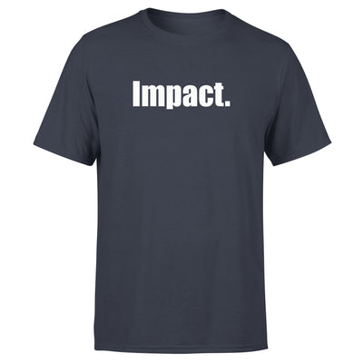 Unisex 'Impact' Font Black / Navy T-Shirt