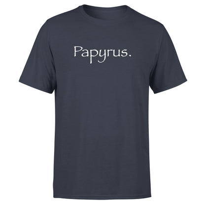 Unisex 'Papyrus' Font Black / Navy T-Shirt
