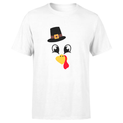 Turkey Faces - White Thanksgiving Group / Family T-Shirts - Adult Unisex Size