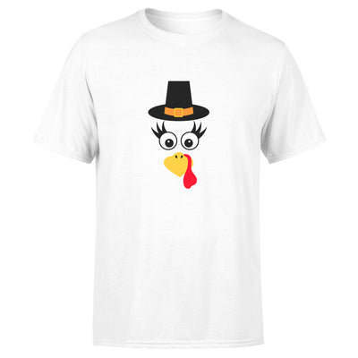 Turkey Faces - White Thanksgiving Group / Family T-Shirts - Adult Unisex Size