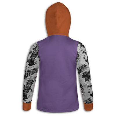 Women's Orange Purple & Black Side by Side Hoodie / T-Shirt / Pullover / Sweatshirt
