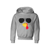 Turkey Faces - Grey Thanksgiving Hoodies - Youth Size