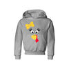 Turkey Faces - Grey Thanksgiving Hoodies - Youth Size