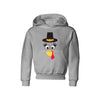 Turkey Faces - Grey Thanksgiving Hoodies - Youth Size