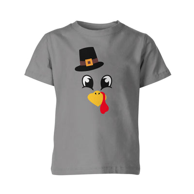 Turkey Faces - Grey Thanksgiving T-Shirt - Youth Size