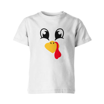 Turkey Faces - White Thanksgiving Group / Family T-Shirts - Youth Size