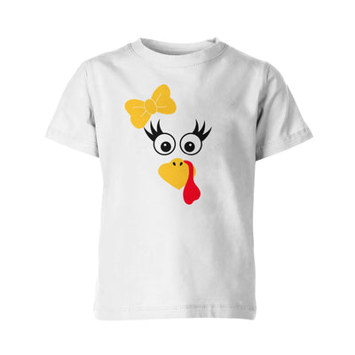 Turkey Faces - White Thanksgiving Group / Family T-Shirts - Youth Size