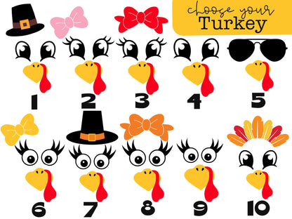Turkey Faces - White Thanksgiving Group / Family Hoodies - Adult Unisex Size