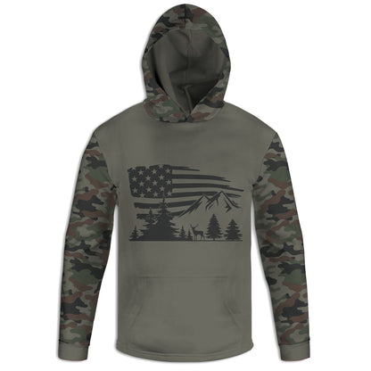 Men's Deer Mountains CAMO HOODIE / T-SHIRT / LONG SLEEVE TEE / PULLOVER / SWEATSHIRT