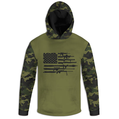 Men's Gun Flag CAMO HOODIE / T-SHIRT / LONG SLEEVE TEE / PULLOVER / SWEATSHIRT