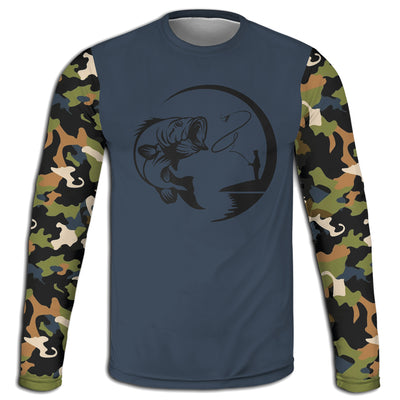 Men's Bass Fishing Camo HOODIE / T-SHIRT / LONG SLEEVE TEE / PULLOVER / SWEATSHIRT