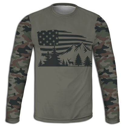 Men's Deer Mountains CAMO HOODIE / T-SHIRT / LONG SLEEVE TEE / PULLOVER / SWEATSHIRT