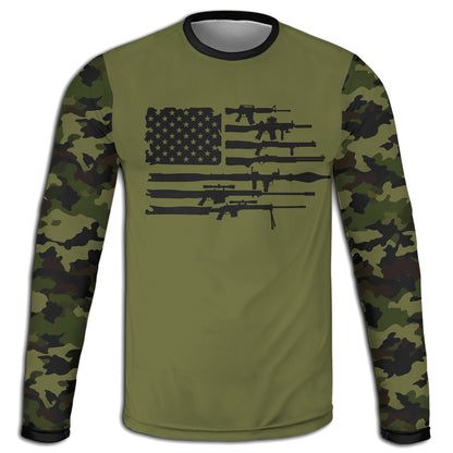 Men's Gun Flag CAMO HOODIE / T-SHIRT / LONG SLEEVE TEE / PULLOVER / SWEATSHIRT