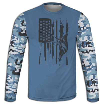 Men's Swordfish Flag CAMO HOODIE / T-SHIRT / LONG SLEEVE TEE / PULLOVER / SWEATSHIRT