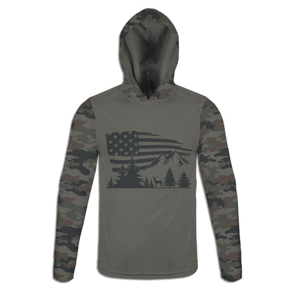 Men's Deer Mountains CAMO HOODIE / T-SHIRT / LONG SLEEVE TEE / PULLOVER / SWEATSHIRT