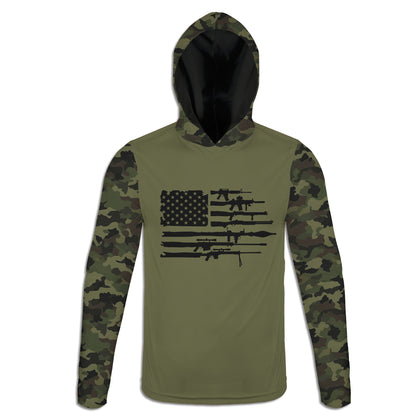 Men's Gun Flag CAMO HOODIE / T-SHIRT / LONG SLEEVE TEE / PULLOVER / SWEATSHIRT
