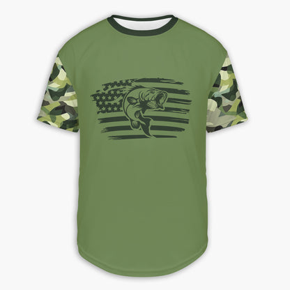 Men's Bass Fishing Flag CAMO HOODIE / T-SHIRT / LONG SLEEVE TEE / PULLOVER / SWEATSHIRT