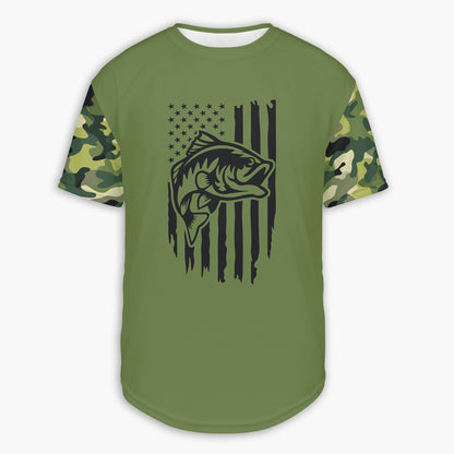 Men's Bass Fishing Flag CAMO HOODIE / T-SHIRT / LONG SLEEVE TEE / PULLOVER / SWEATSHIRT