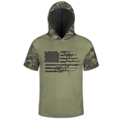 Men's Gun Flag CAMO HOODIE / T-SHIRT / LONG SLEEVE TEE / PULLOVER / SWEATSHIRT