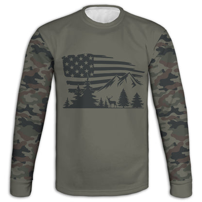 Men's Deer Mountains CAMO HOODIE / T-SHIRT / LONG SLEEVE TEE / PULLOVER / SWEATSHIRT